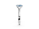 White gold Fancy Blue Pear Cut Diamond Engagement Ring with Side Stone Accents and Four-Prong Setting_86