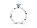 White gold Fancy Blue Pear Cut Diamond Engagement Ring with Side Stone Accents and Four-Prong Setting_87