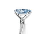 White gold Fancy Blue Pear Cut Diamond Engagement Ring with Side Stone Accents and Four-Prong Setting_89