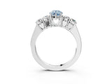 White gold Fancy Blue Pear  Cut Diamond Five-Stone Prong Set White Gold Ring_35