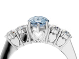 White gold Fancy Blue Pear  Cut Diamond Five-Stone Prong Set White Gold Ring_36