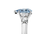 White gold Fancy Blue Pear  Cut Diamond Five-Stone Prong Set White Gold Ring_37