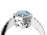 White gold Fancy Blue Pear Cut Diamond Halo Engagement Ring with Pavé Band and Prong Setting_43