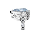 White gold Fancy Blue Pear Cut Diamond Halo Engagement Ring with Pavé Band and Prong Setting_44