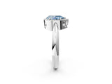 White gold Fancy Blue Pear  Cut Diamond Halo Engagement Ring with Split Shank and Four-Prong Setting_92