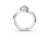 White gold Fancy Blue Pear  Cut Diamond Halo Engagement Ring with Split Shank and Four-Prong Setting_93