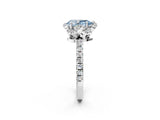 White gold Fancy Blue Pear Cut Diamond Halo Pave Band with Four-Prong Setting_5