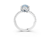 White gold Fancy Blue Pear Cut Diamond Halo Pave Band with Four-Prong Setting_6