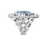 White gold Fancy Blue Pear Cut Diamond Halo Ring with Pavé Band and Four-Prong Setting_66