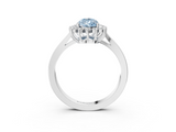 White gold Fancy Blue Pear  Cut Diamond Halo Ring with Round Brilliant Halo and Solitaire Band_88