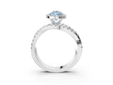 White gold Fancy Blue Pear Cut Diamond Halo Ring with Round Split Shank and Prong Setting_28