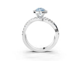 White gold Fancy Blue Pear Cut Diamond Halo Ring with Round Split Shank and Prong Setting_76