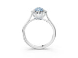 White gold Fancy Blue Pear  Cut Diamond Halo Ring with Solitaire Band and Prong Setting_74