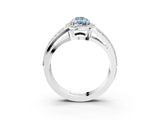 White gold Fancy Blue Pear Cut Diamond Halo Ring with Split Shank Pavé Band and Four-Prong Setting_27