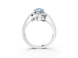 White gold Fancy Blue Pear Cut Diamond Halo Ring with Split Shank and Four-Prong Setting_99