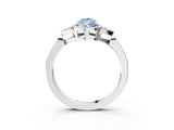 White gold Fancy Blue Pear Cut Diamond Halo Ring with Tapered Band and Four-Prong Setting_22