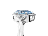 White gold Fancy Blue Pear Cut Diamond Halo Ring with Tapered Band and Four-Prong Setting_24