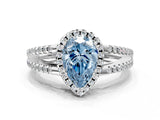 White gold Fancy Blue Pear Cut Diamond Halo Split Shank Engagement Ring_70