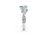 White gold Fancy Blue Pear Cut Diamond  Halo Twist Band Solitaire Prong Setting Ring_38