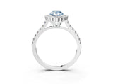 White gold Fancy Blue Pear  Cut Diamond Milgrain Floral Halo Engagement Ring with Pavé Band_18