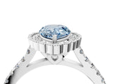 White gold Fancy Blue Pear  Cut Diamond Milgrain Floral Halo Engagement Ring with Pavé Band_19