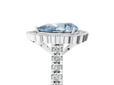 White gold Fancy Blue Pear  Cut Diamond Milgrain Floral Halo Engagement Ring with Pavé Band_20