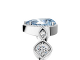 White gold Fancy Blue Pear  Cut Diamond Milgrain Marquise Band with Prong Setting_8