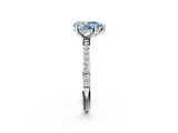 White gold Fancy Blue Pear  Cut Diamond Pavé Band Ring with Four-Prong Setting_26