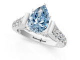 White gold Fancy Blue Pear  Cut Diamond Pavé Band Solitaire with Four-Prong Setting_16
