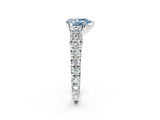 White gold Fancy Blue Pear  Cut Diamond Pavé Band Solitaire with Four-Prong Setting_17