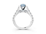 White gold Fancy Blue Pear  Cut Diamond Pavé Band Solitaire with Four-Prong Setting_18