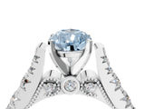 White gold Fancy Blue Pear  Cut Diamond Pavé Band Solitaire with Four-Prong Setting_19