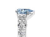 White gold Fancy Blue Pear  Cut Diamond Pavé Band Solitaire with Four-Prong Setting_20