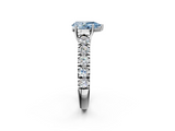 White gold Fancy Blue Pear  Cut Diamond Pavé Band Solitaire with Four-Prong Setting_5