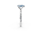 White gold Fancy Blue Pear  Cut Diamond Pavé Band Solitaire with Four-Prong Setting_5