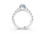 White gold Fancy Blue Pear  Cut Diamond Pavé Band Solitaire with Four-Prong Setting_6