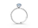 White gold Fancy Blue Pear  Cut Diamond Pavé Band Solitaire with Four-Prong Setting_6