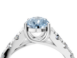 White gold Fancy Blue Pear  Cut Diamond Pavé Band Solitaire with Four-Prong Setting_7