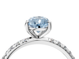 White gold Fancy Blue Pear  Cut Diamond Pavé Band Solitaire with Four-Prong Setting_7