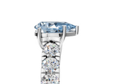 White gold Fancy Blue Pear  Cut Diamond Pavé Band Solitaire with Four-Prong Setting_8