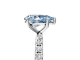 White gold Fancy Blue Pear  Cut Diamond Pavé Band Solitaire with Four-Prong Setting_8