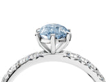 White gold Fancy Blue Pear  Cut Diamond Pavé Band with Four-Prong Setting_16