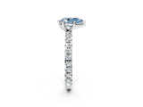 White gold Fancy Blue Pear  Cut Diamond Pavé Band with Four-Prong Setting_16