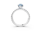 White gold Fancy Blue Pear  Cut Diamond Pavé Band with Four-Prong Setting_17