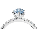 White gold Fancy Blue Pear  Cut Diamond Pavé Band with Four-Prong Setting_18