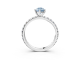 White gold Fancy Blue Pear  Cut Diamond Pavé Band with Four-Prong Setting_23