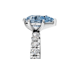 White gold Fancy Blue Pear  Cut Diamond Pavé Band with Four-Prong Setting_24