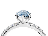 White gold Fancy Blue Pear  Cut Diamond Pavé Band with Four-Prong Setting_24