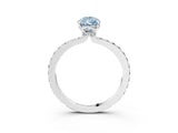 White gold Fancy Blue Pear Cut Diamond Pavé Engagement Ring with Round  Accents and Prong Setting_87