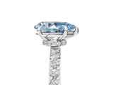 White gold Fancy Blue Pear Cut Diamond Pavé Engagement Ring with Round  Accents and Prong Setting_89